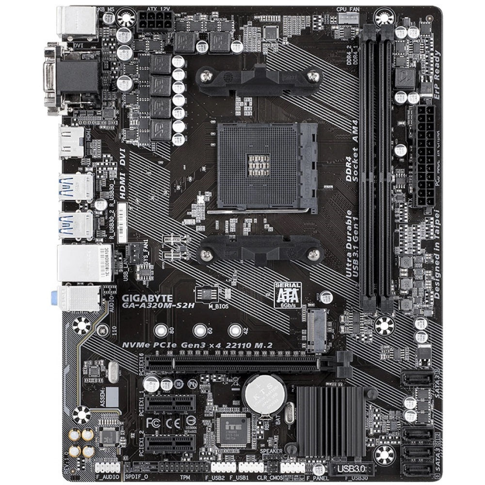 Gigabyte Motherboard GA-A320M-S2H AM4 DDR4 Gigabyte Motherboard GA-A320M-S2H AM4 DDR4